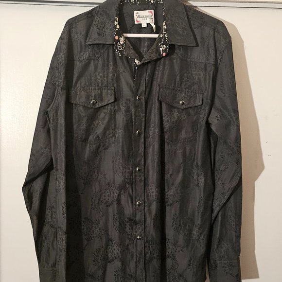 Ace Of Diamond Grey Dress Shirt with Print - Picture 1 of 2